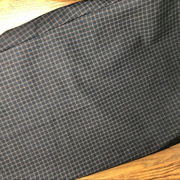 Loft straight leg pants, brown on black grid pattern, size 2 - Picture 3 of 4